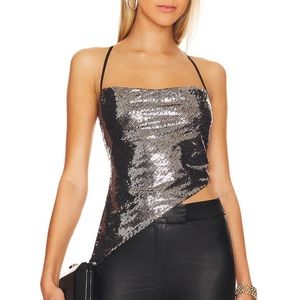 Revolve Superdown Bastina Cami Top in Gunmetal Sequin